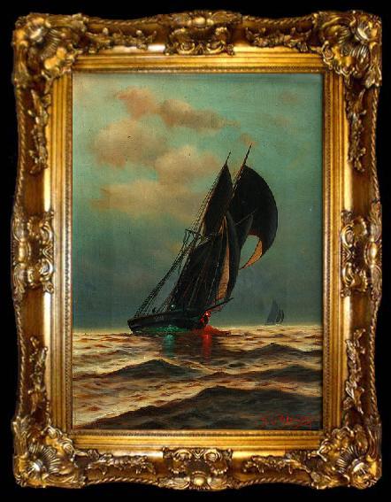 framed  Richard Dey De Ribcowsky Twilight Seascape, ta009-2